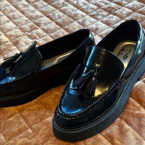 Black Patent Tassel Loafers